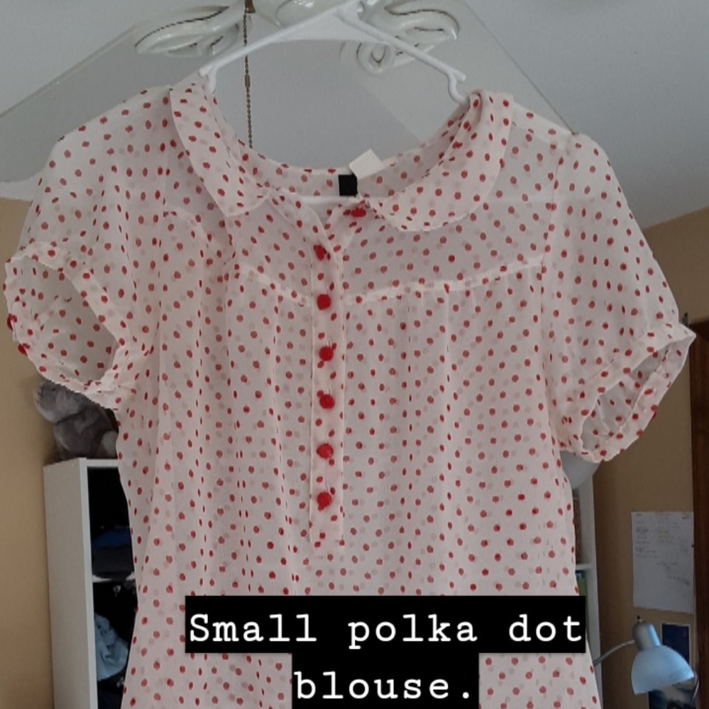 Small sheer polka dot top